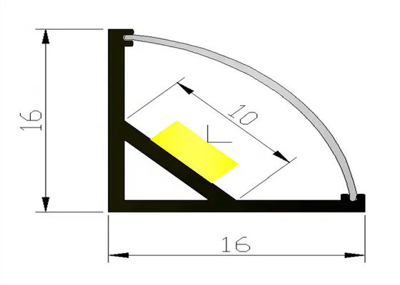 OEM LED ストライプ照明のためのアノジスアルミニウムエクストルーションプロファイル ISO9001